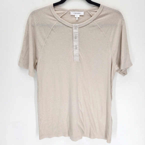 Frame Mens Button Tshirt Slim Fit Size Small Scoop Neck Lightweight Breathable - Picture 1 of 7